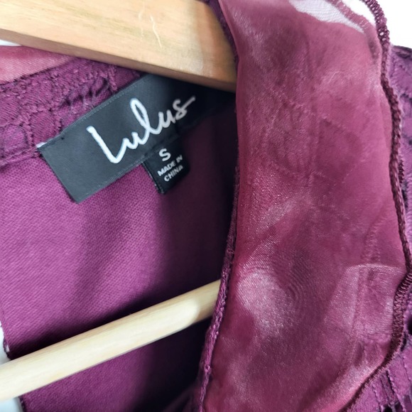 Lulu's Burgundy Lace Mini Dress - Picture 9 of 12